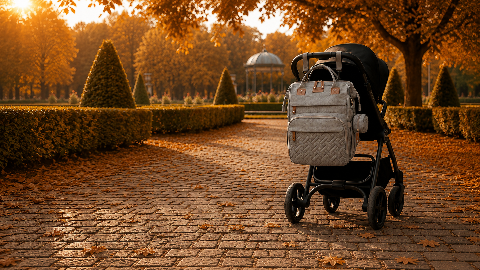 Sac à langer Cocon Mobile+ ouvert lors d’une sortie