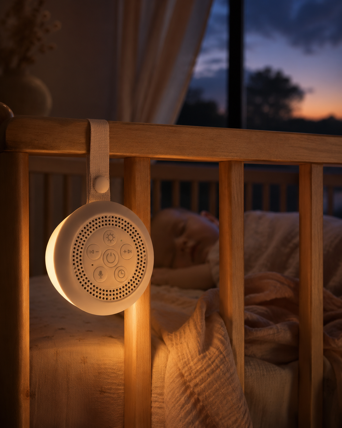 Douce Lune Nomade — Veilleuse à bruit blanc portable
